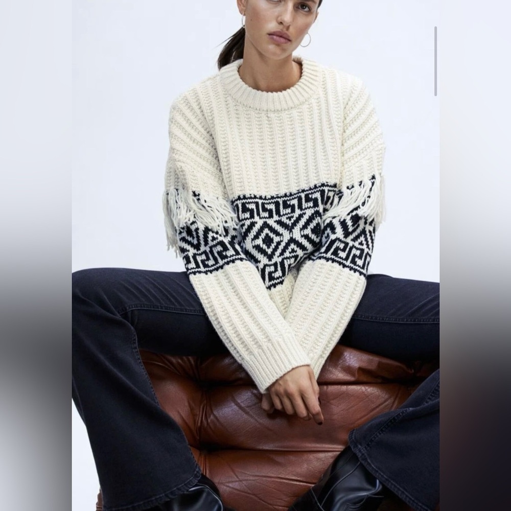 Haptics Boutique Fringe Detail Sweater